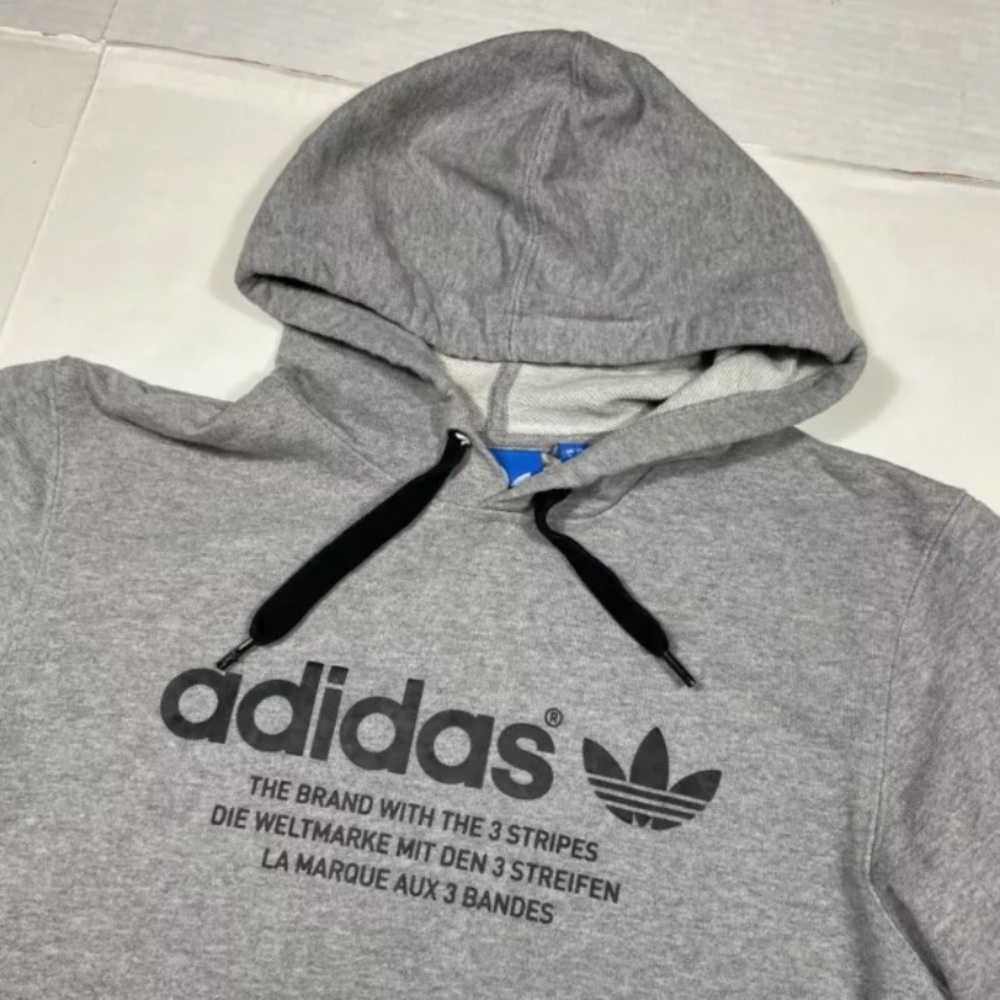 Adidas Grey & Black Pullover Hoodie Jacket Medium